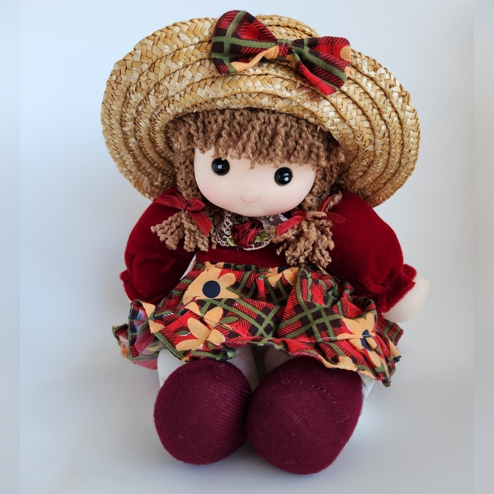 Wind Up Vintage Rag Doll That Plays "It's a small world", Head Moving -WORKING -